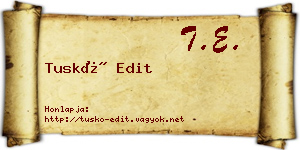 Tuskó Edit névjegykártya